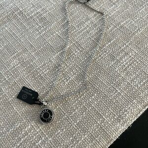 Magnolia and Vine hockey puck pendant necklace